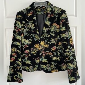 H&M Beautiful Vintage Floral Tapestry Blazer Jacket Boho Cottagecore Size 8 NWT